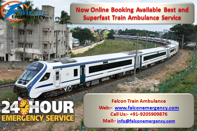 train ambulance service in ranchi with medical team by falcon emergency 02