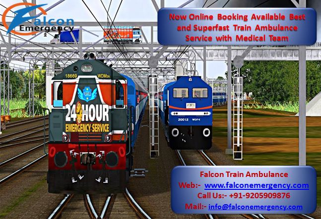 train ambulance from patna to mumbai with medical team by falcon emergency