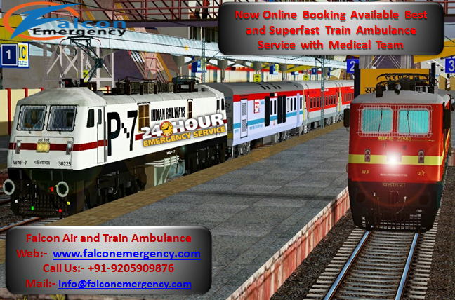 train ambulance from patna to mumbai with medical team by falcon emergency 04