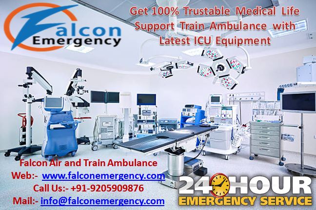 train ambulance from patna to mumbai with medical team by falcon emergency