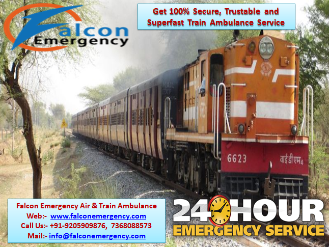 train ambulance in patna with medical team by falcon emergency 03