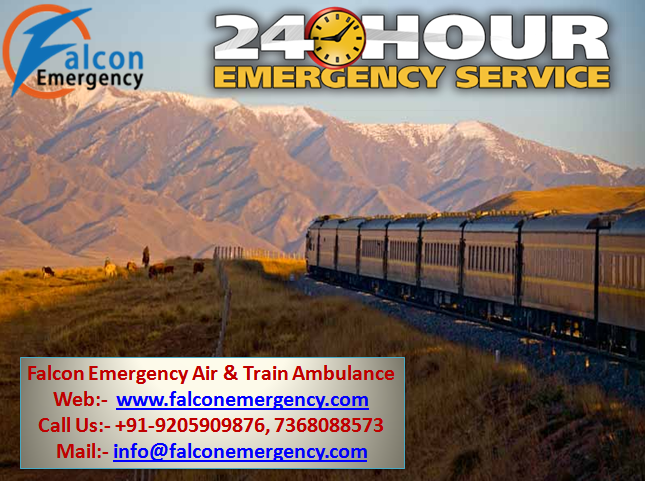 train ambulance in patna with medical team by falcon emergency 05